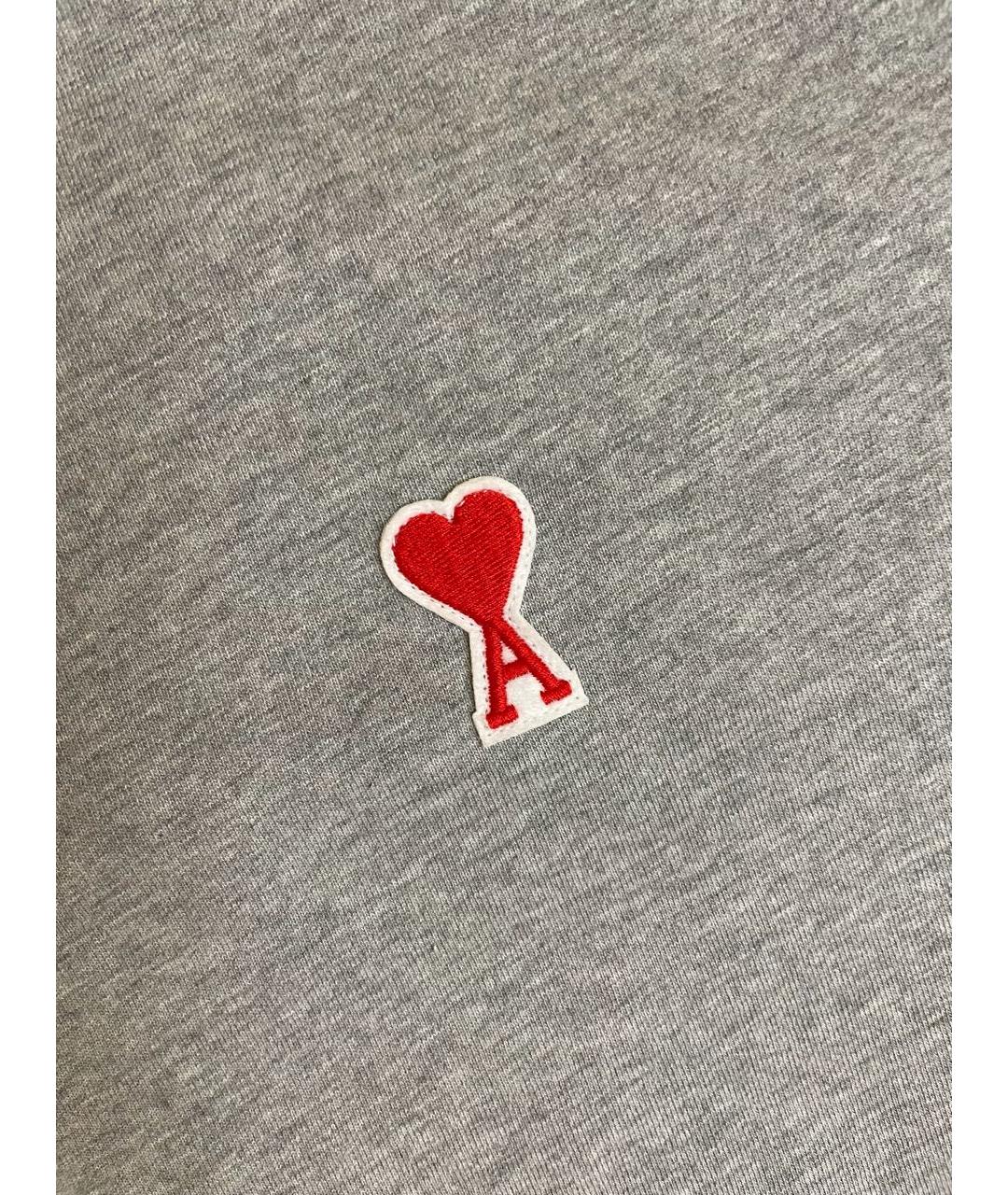 Ami Paris Серая хлопковая футболка, фото 4