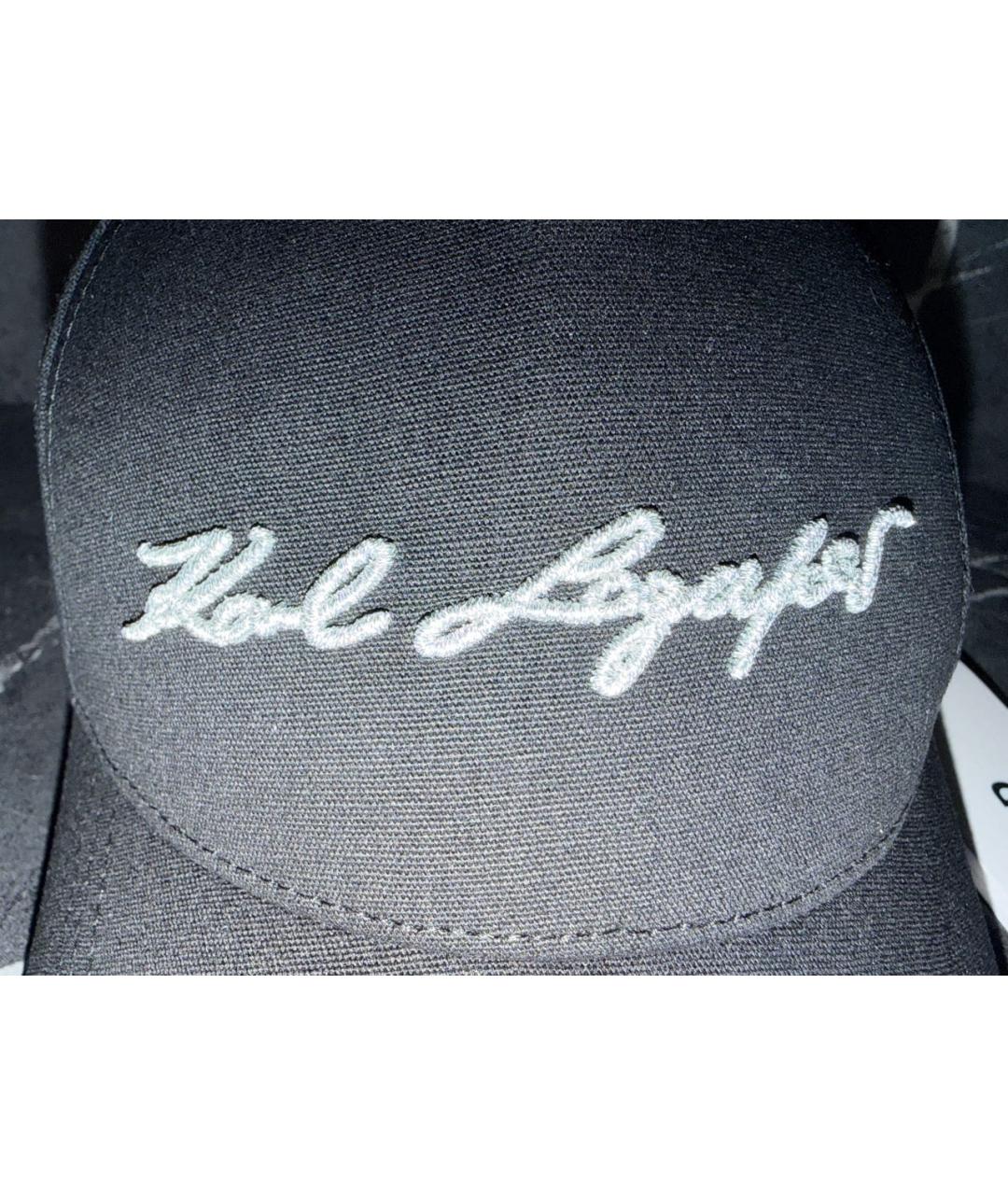 KARL LAGERFELD Черная хлопковая кепка, фото 4