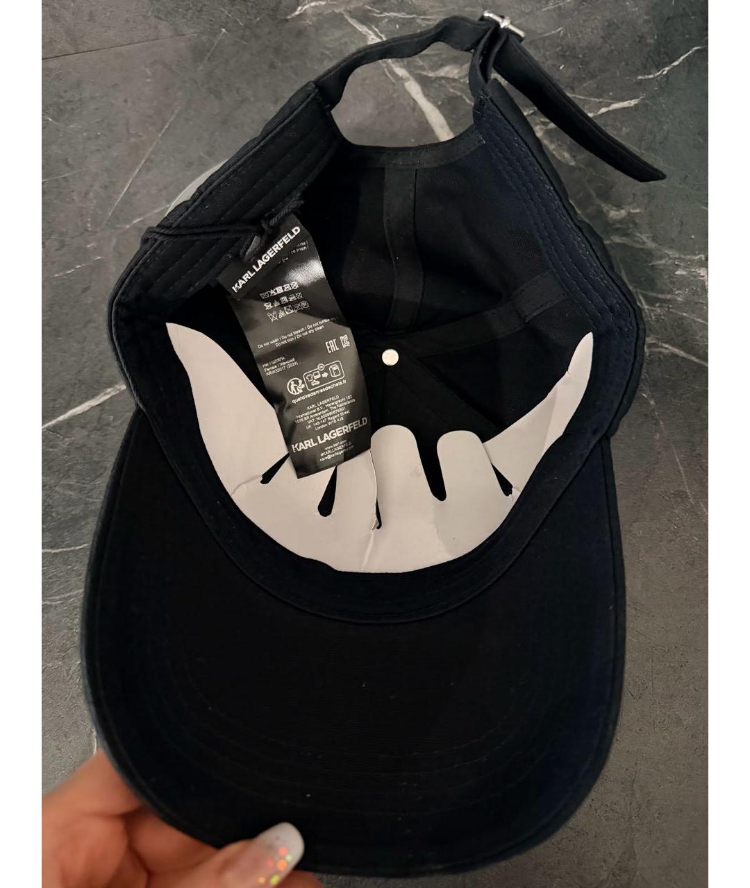 KARL LAGERFELD Черная хлопковая кепка, фото 6