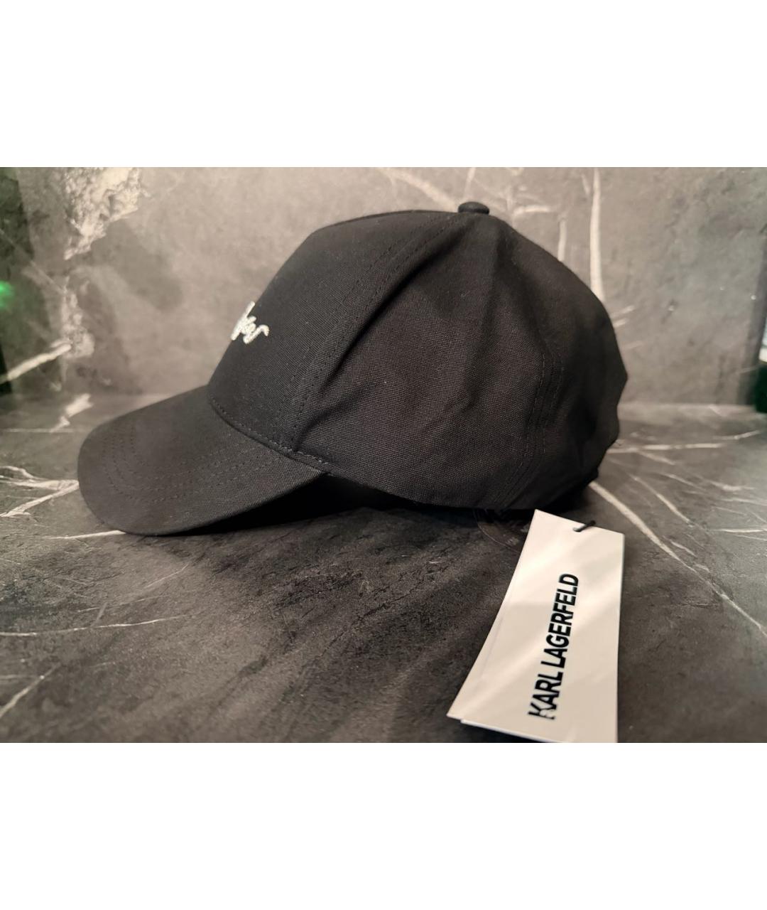 KARL LAGERFELD Черная хлопковая кепка, фото 3