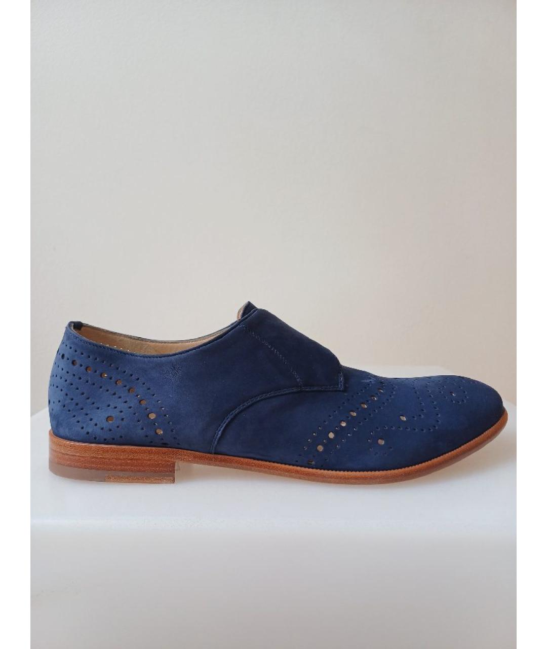 FRATELLI ROSSETTI Темно-синие нубуковые лоферы, фото 7