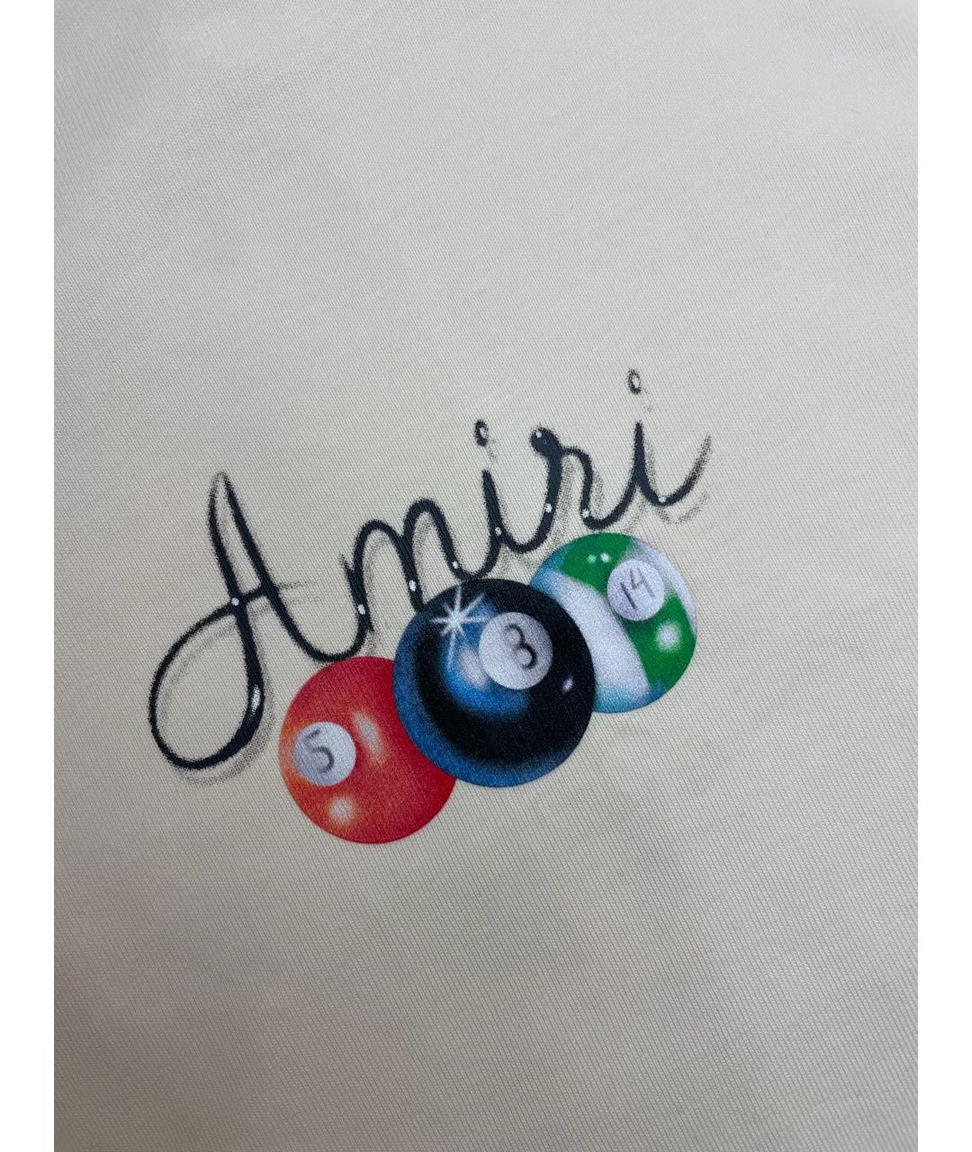 AMIRI Бежевая хлопковая футболка, фото 4