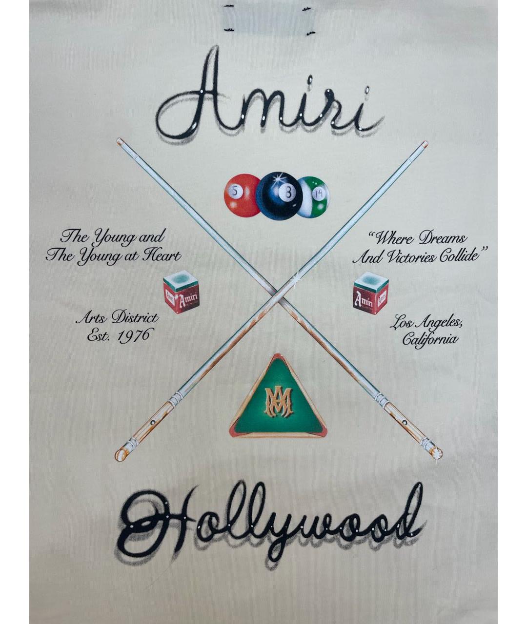 AMIRI Бежевая хлопковая футболка, фото 3