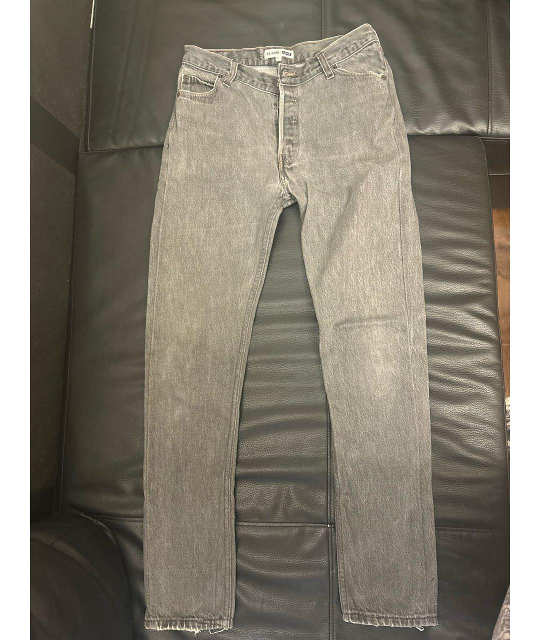 Re done Серые хлопковые прямые джинсы, фото 5