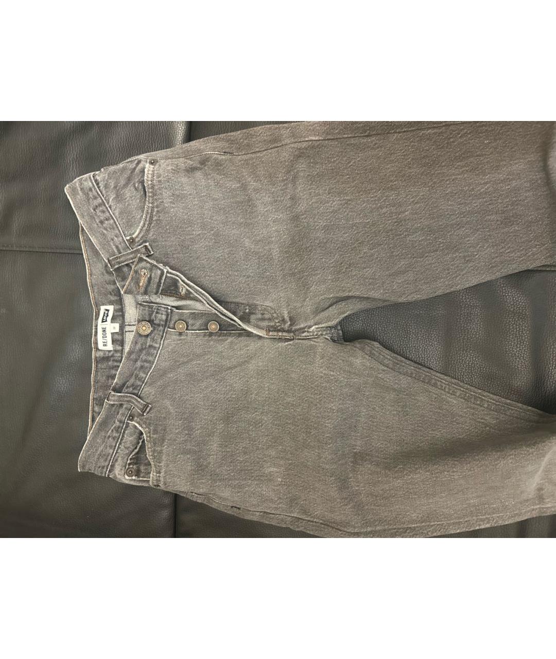 Re done Серые хлопковые прямые джинсы, фото 4
