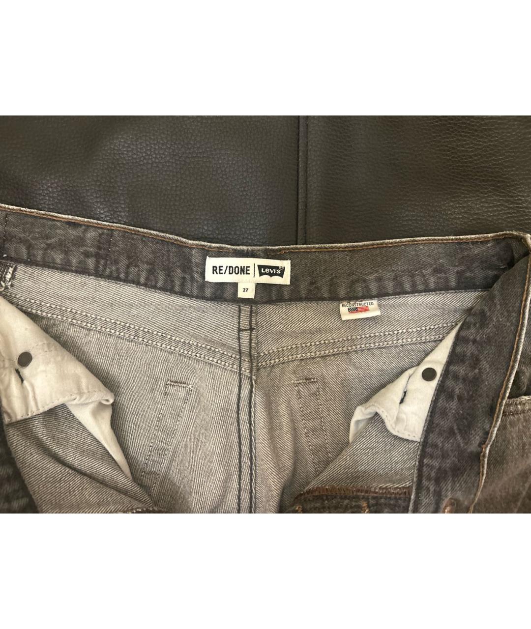 Re done Серые хлопковые прямые джинсы, фото 3