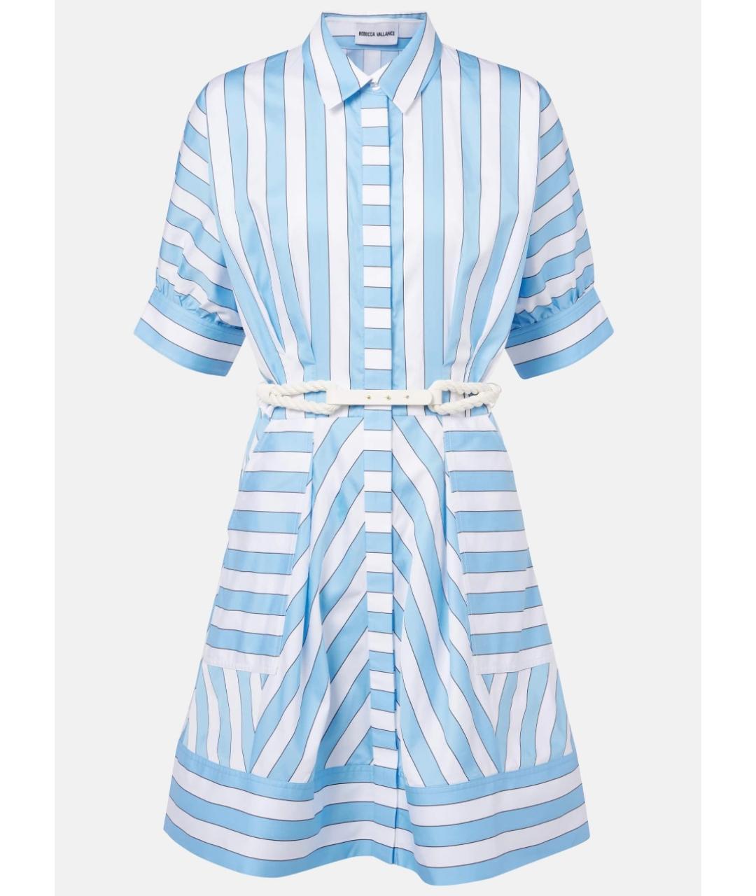 REBECCA VALLANCE Голубое хлопковое повседневное платье, фото 6