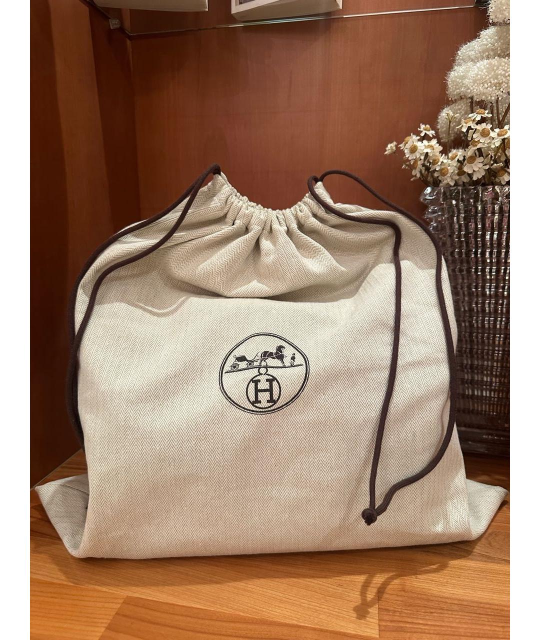 HERMES Оранжевая хлопковая косметичка, фото 7