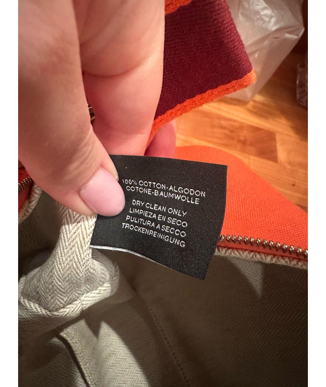 HERMES Оранжевая хлопковая косметичка, фото 4