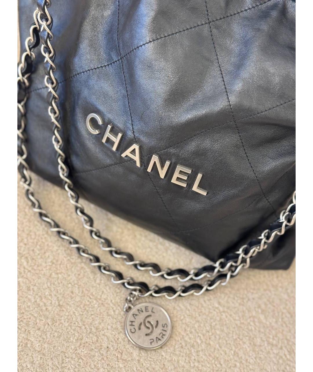 CHANEL Черная кожаная сумка тоут, фото 2