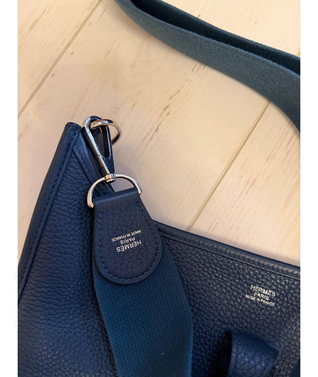 HERMES Синяя кожаная сумка через плечо, фото 6