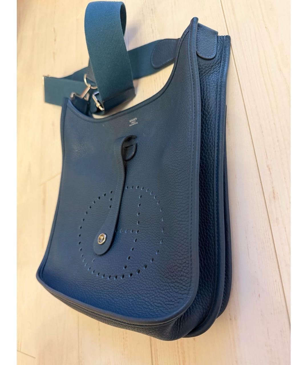 HERMES Синяя кожаная сумка через плечо, фото 2