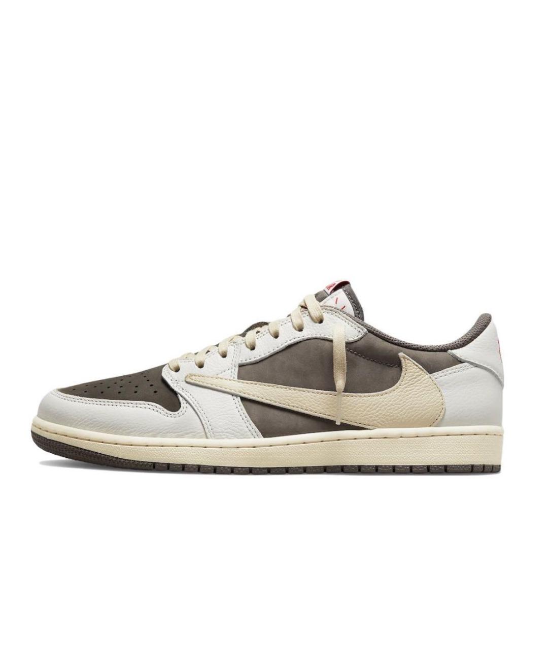 JORDAN Бежевые кожаные низкие кроссовки / кеды, фото 8