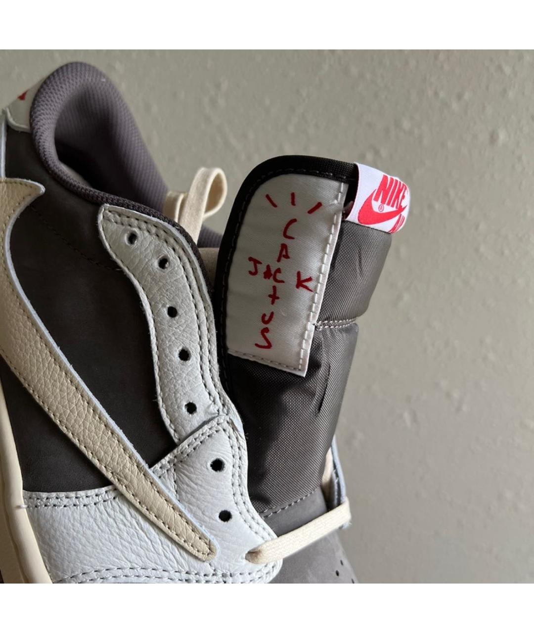 JORDAN Бежевые кожаные низкие кроссовки / кеды, фото 7