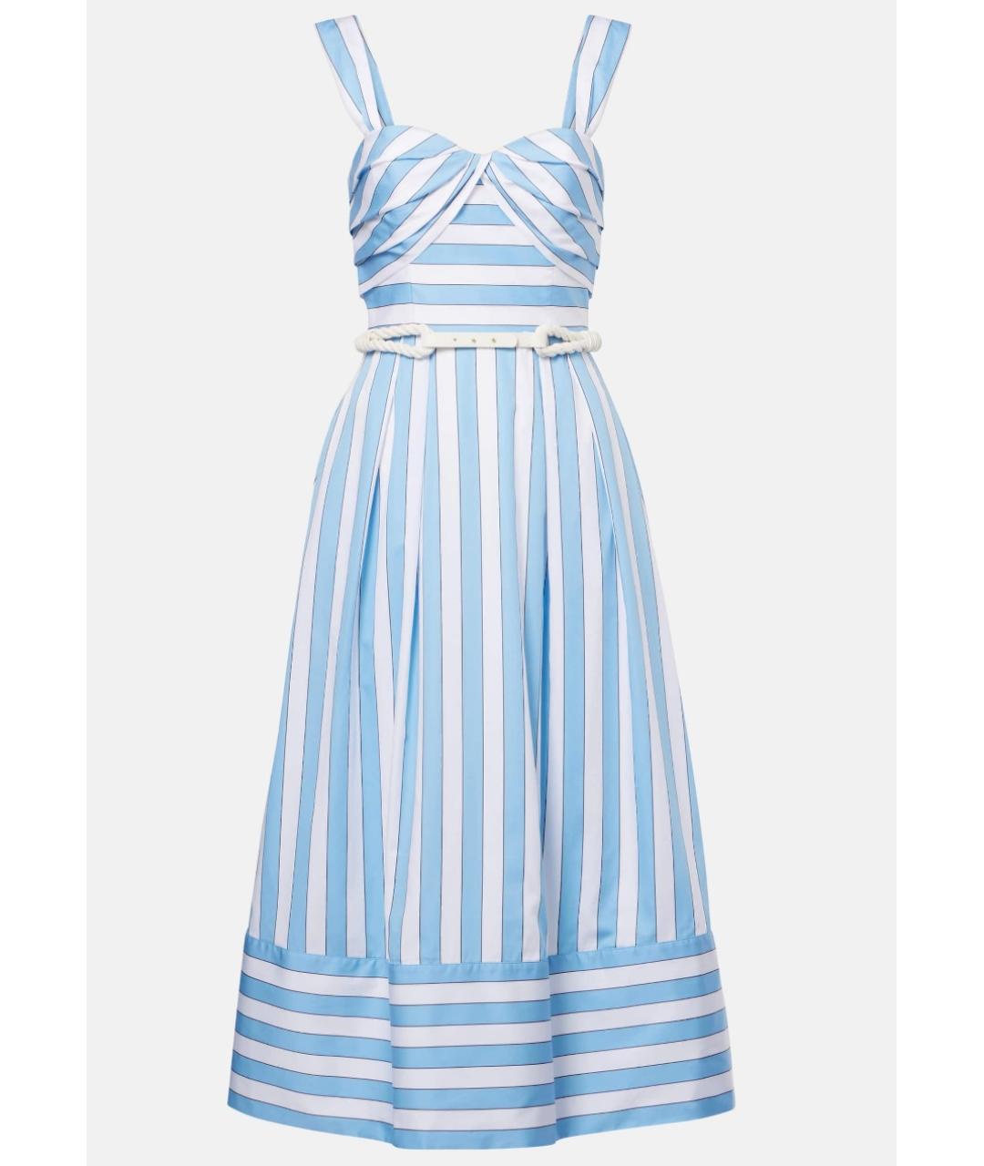 REBECCA VALLANCE Голубое хлопковое коктейльное платье, фото 6