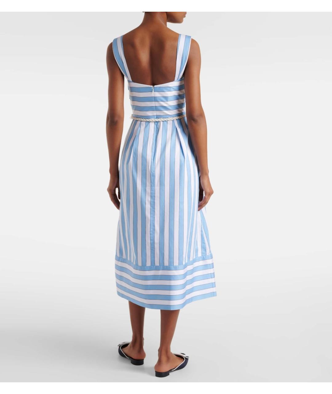 REBECCA VALLANCE Голубое хлопковое коктейльное платье, фото 3