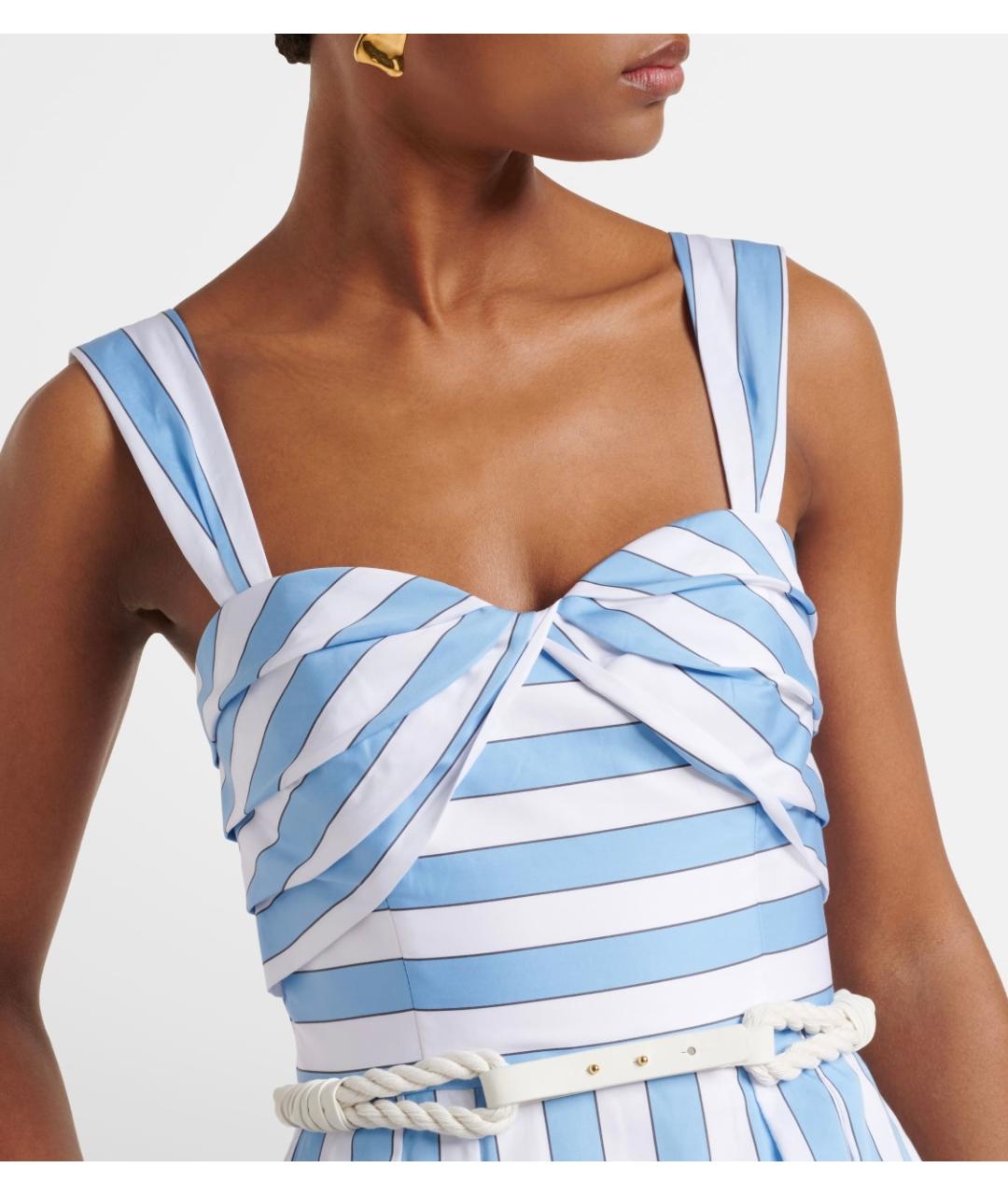 REBECCA VALLANCE Голубое хлопковое коктейльное платье, фото 4