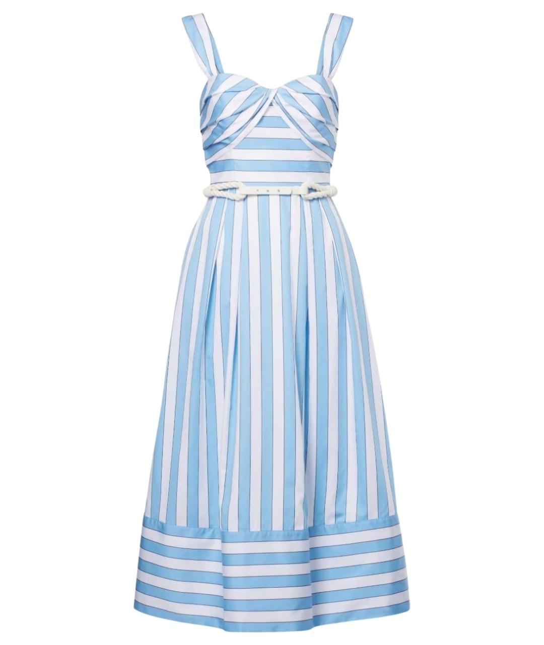 REBECCA VALLANCE Голубое хлопковое коктейльное платье, фото 1