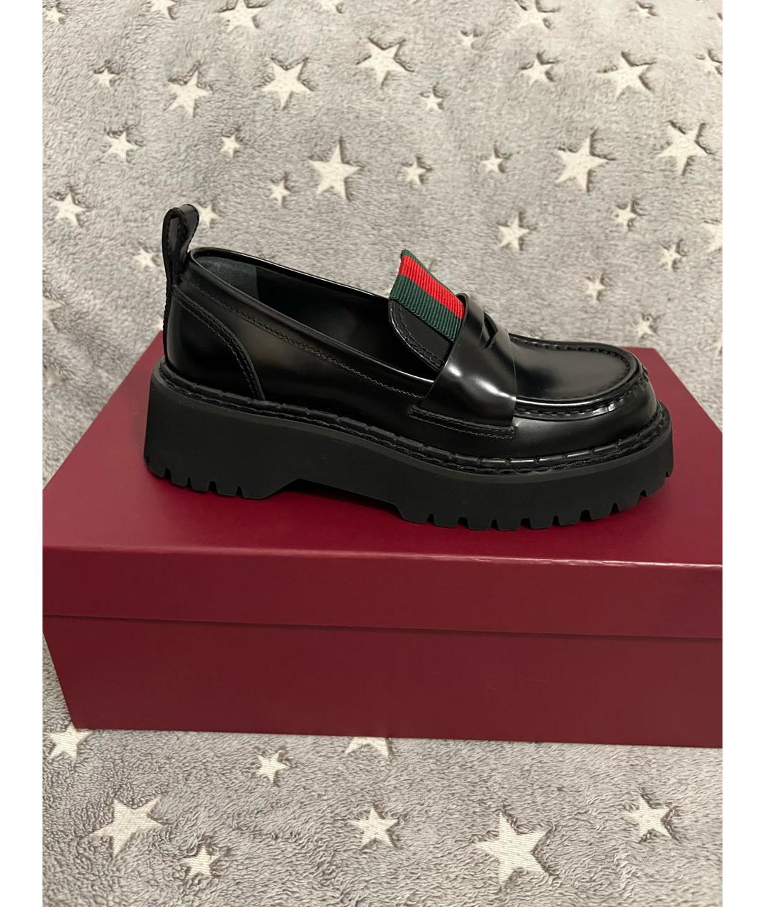 GUCCI Черные кожаные лоферы, фото 9