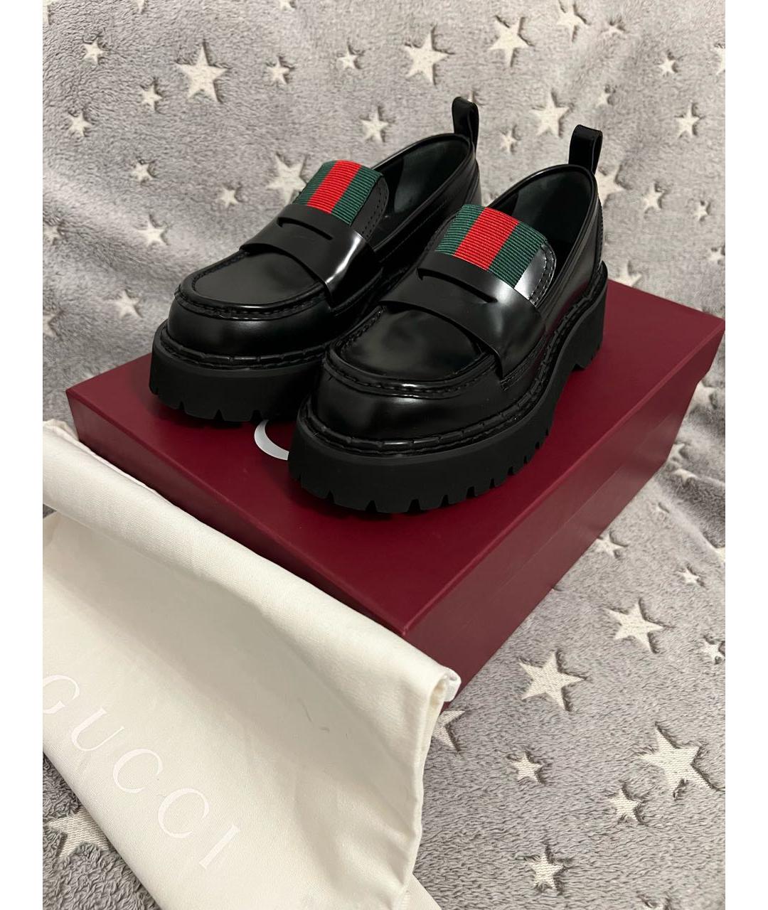 GUCCI Черные кожаные лоферы, фото 5