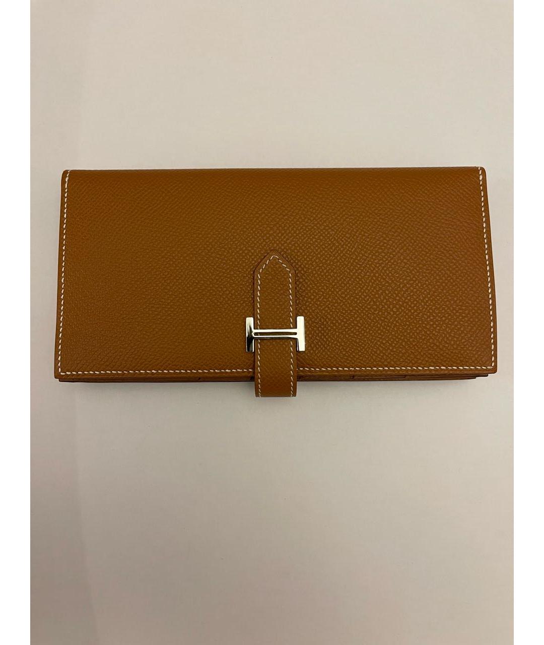 HERMES Коричневый кожаный кошелек, фото 6