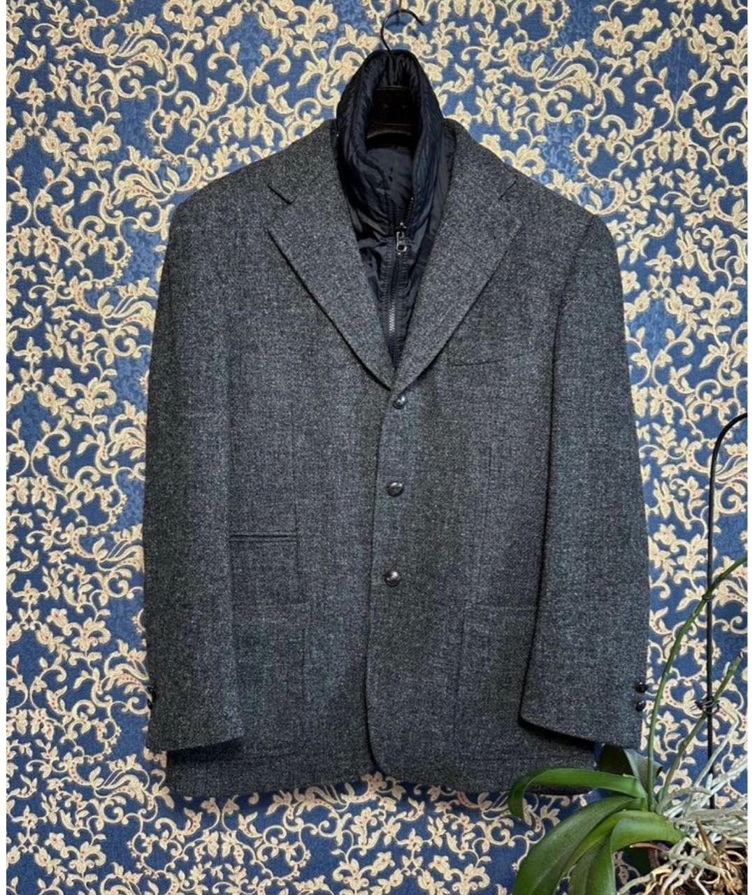 FAY Серый шерстяной пиджак, фото 9