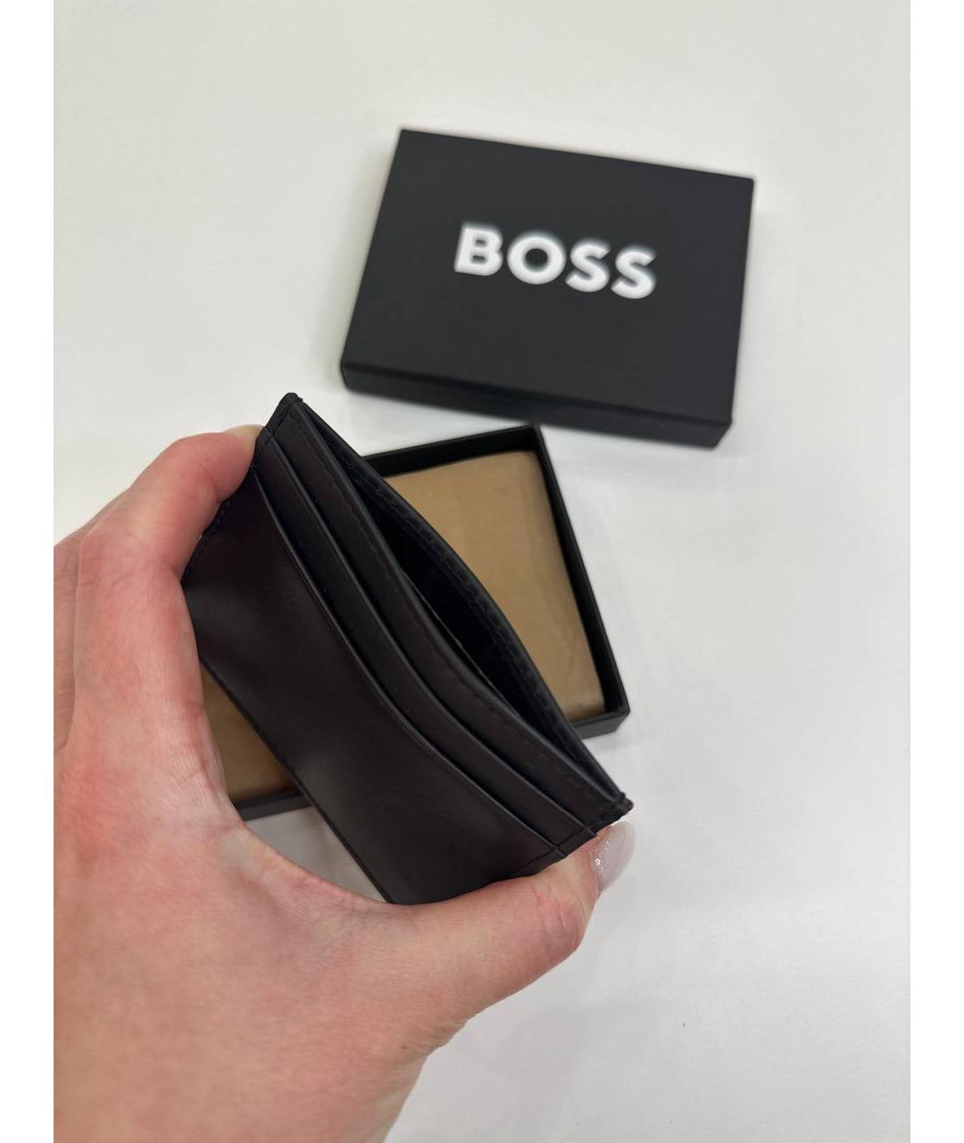 HUGO BOSS Коричневый кожаный кардхолдер, фото 3