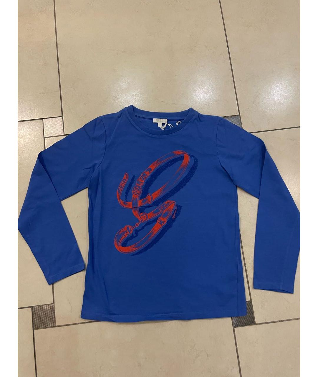 GUCCI Синяя хлопковая детская футболка, фото 5