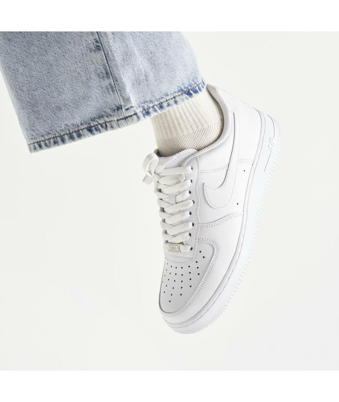 NIKE Белые кожаные низкие кроссовки / кеды, фото 2