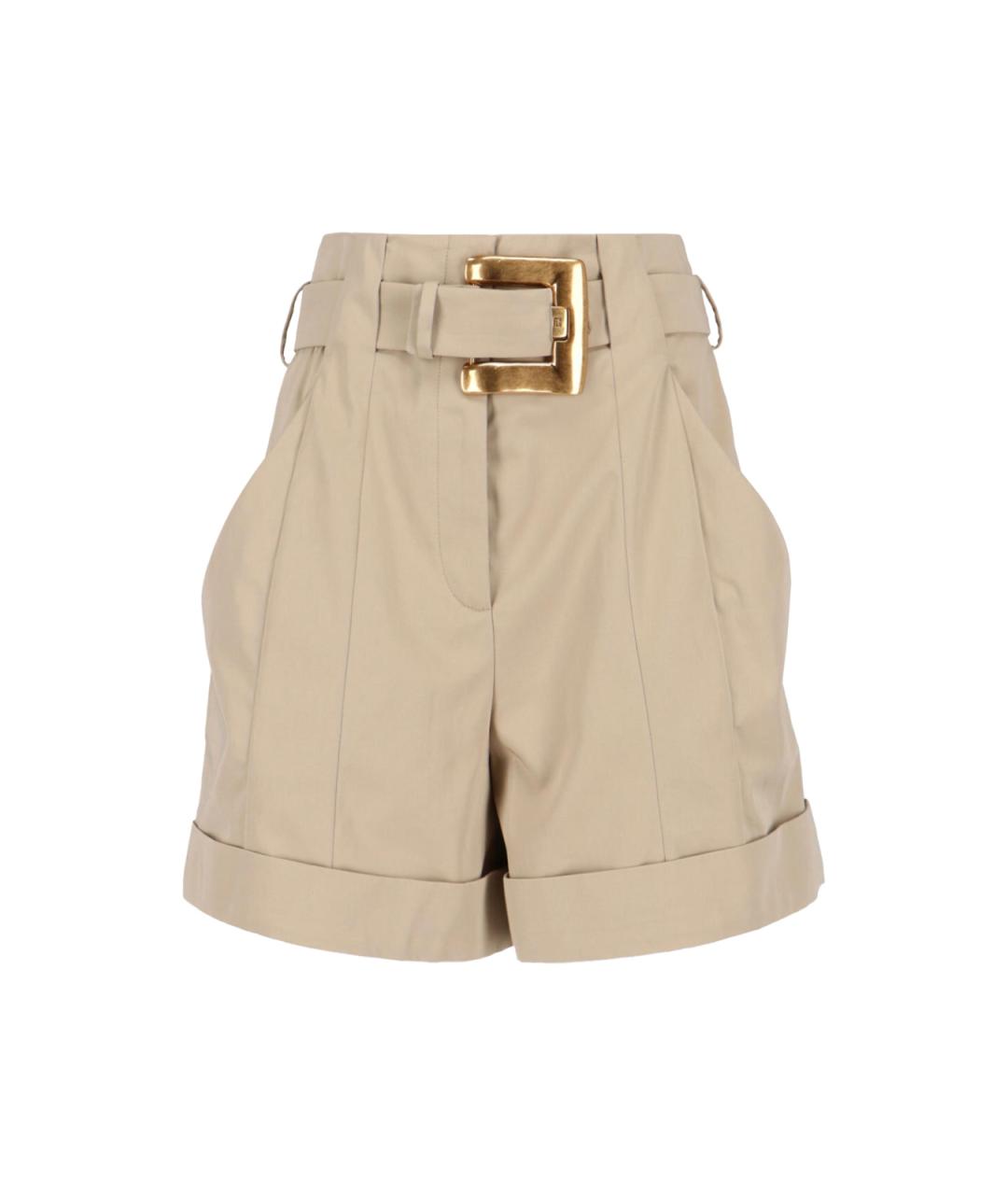 BALMAIN Бежевые хлопковые шорты, фото 1