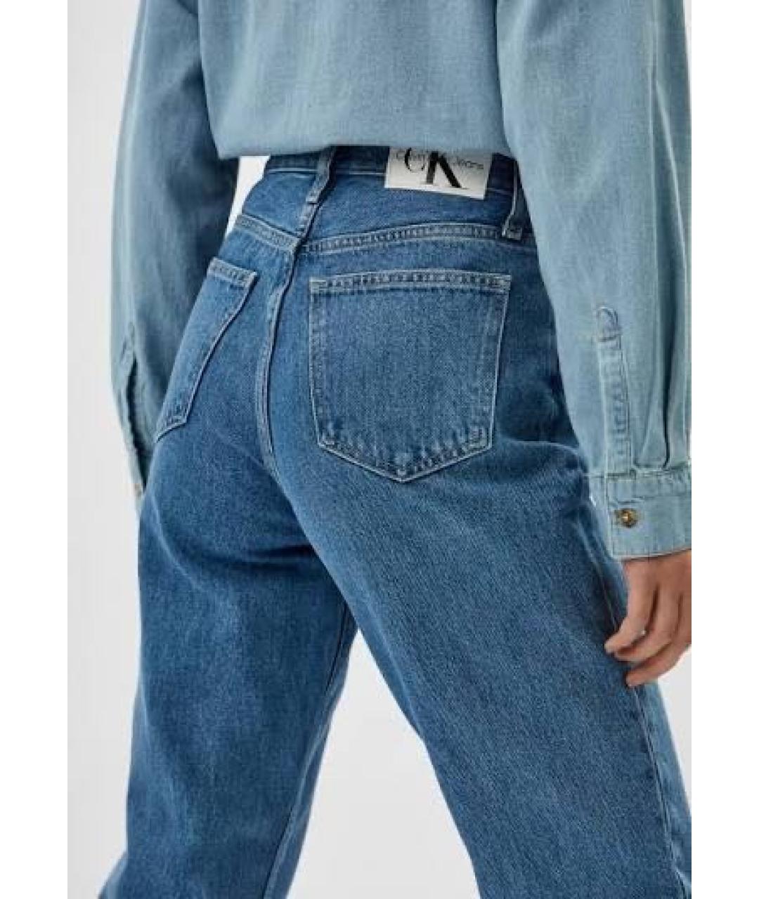 CALVIN KLEIN Голубые хлопковые джинсы слим, фото 3