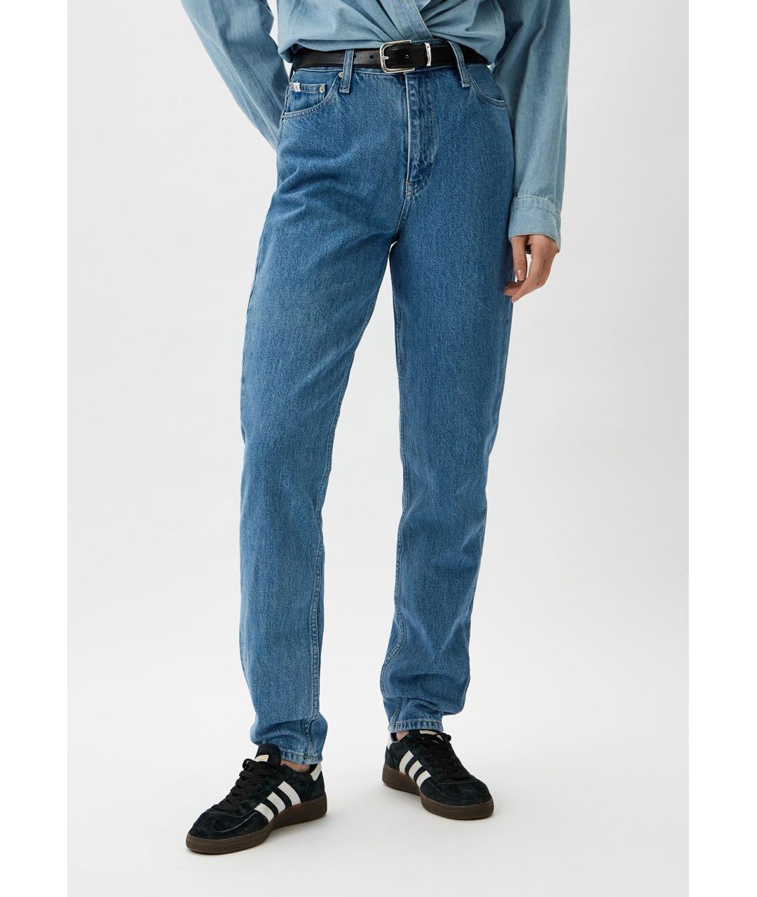 CALVIN KLEIN Голубые хлопковые джинсы слим, фото 2