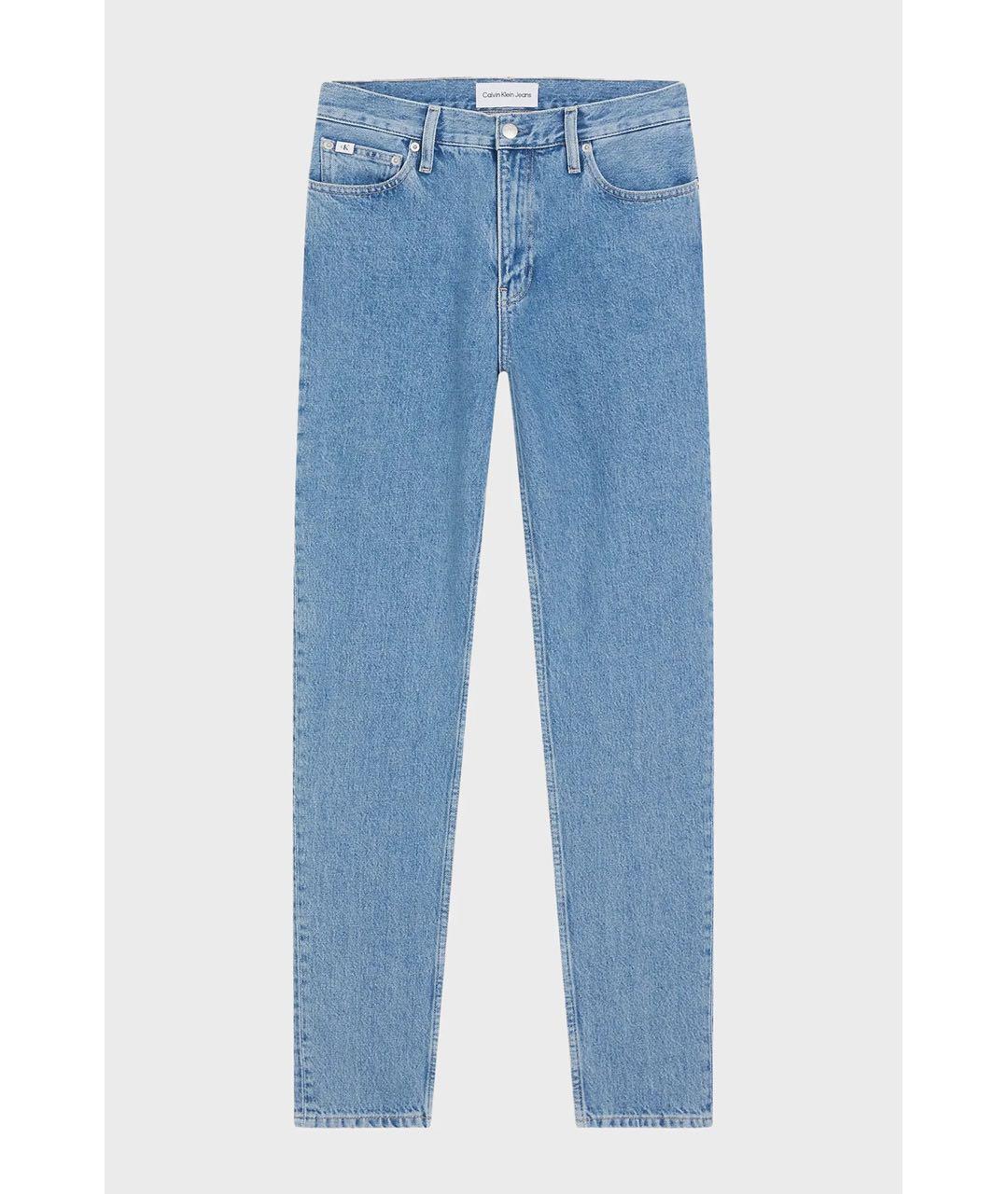 CALVIN KLEIN Голубые хлопковые джинсы слим, фото 9