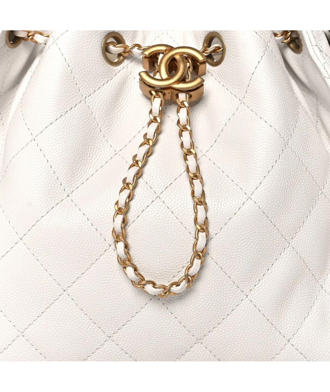 CHANEL Белая кожаная сумка тоут, фото 3