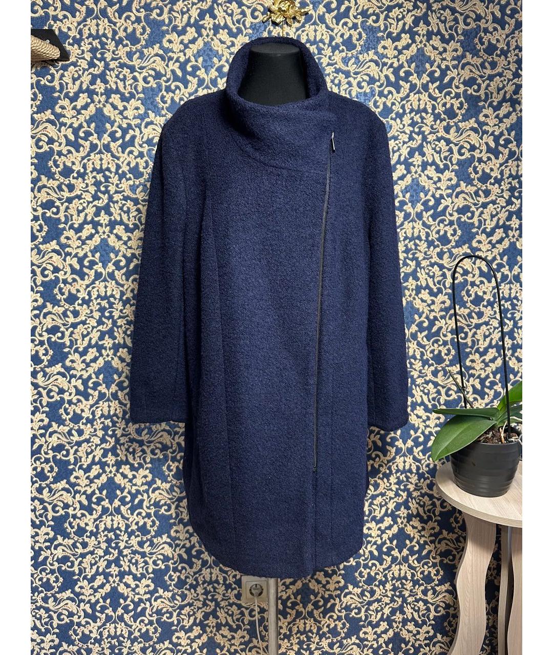 DKNY Синее шерстяное пальто, фото 9