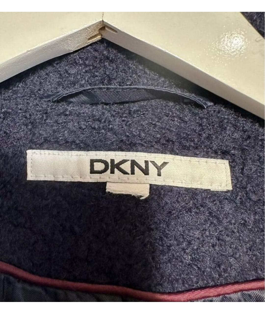 DKNY Синее шерстяное пальто, фото 4
