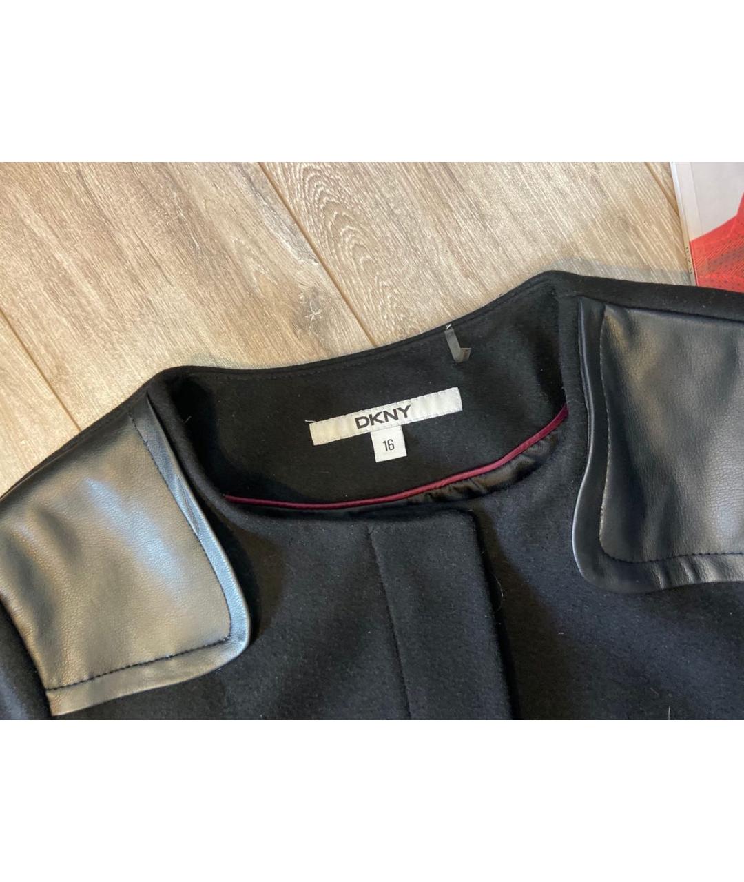 DKNY Черное шерстяное пальто, фото 4