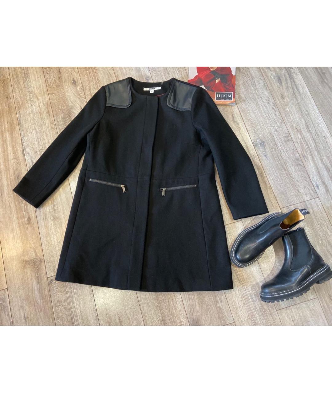 DKNY Черное шерстяное пальто, фото 8