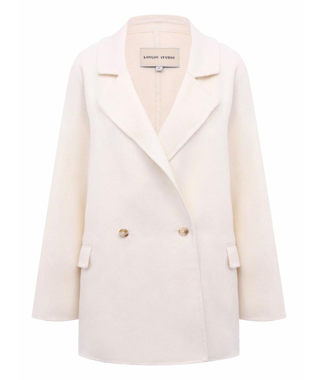 LOULOU STUDIO Белое шерстяное пальто, фото 1