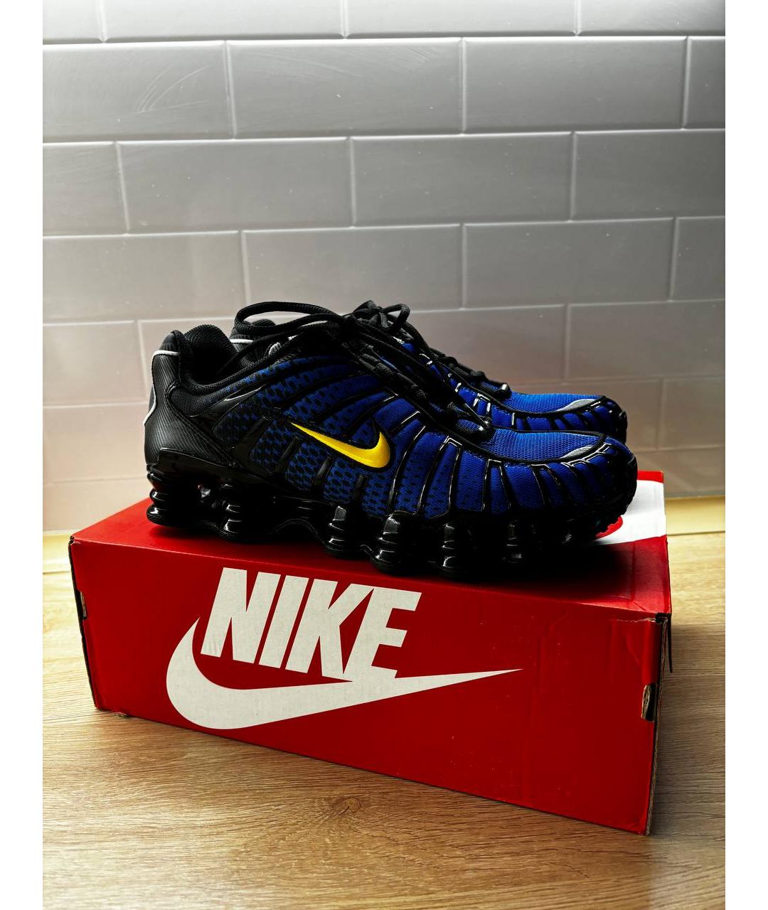 NIKE Синие синтетические низкие кроссовки / кеды, фото 2