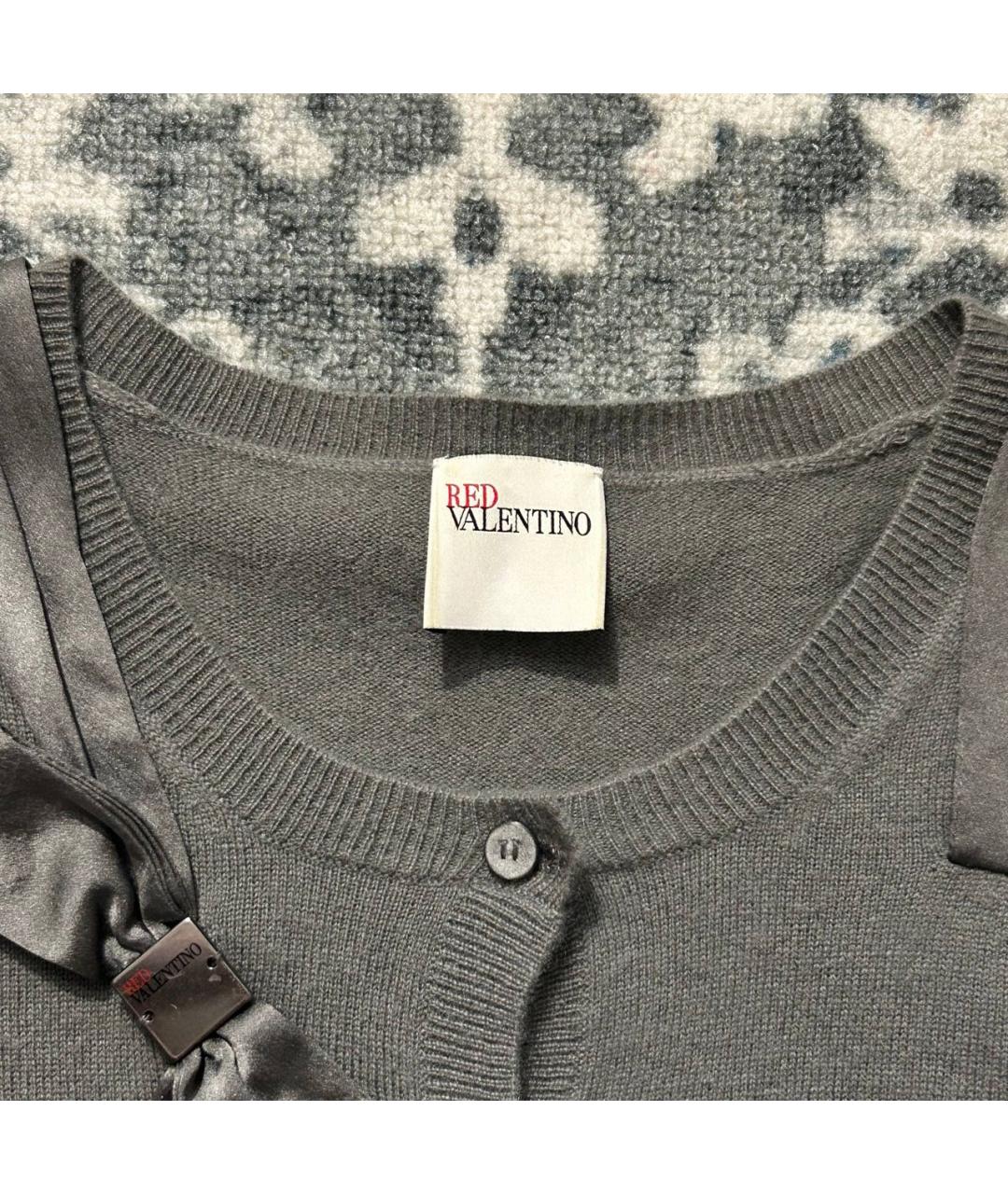 RED VALENTINO Серый кашемировый кардиган, фото 5