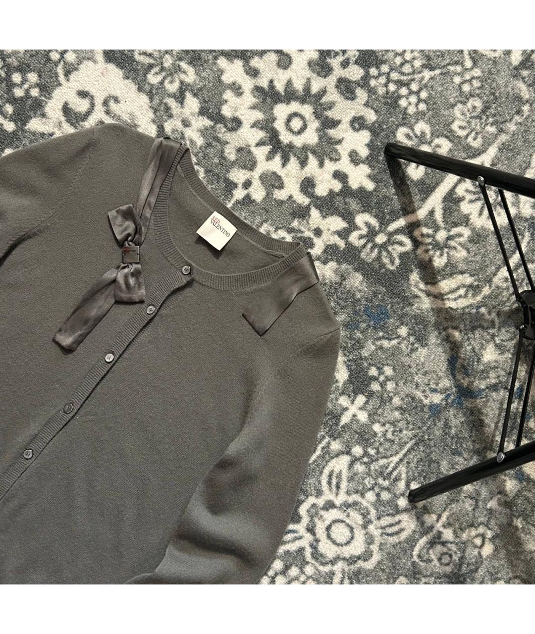 RED VALENTINO Серый кашемировый кардиган, фото 3