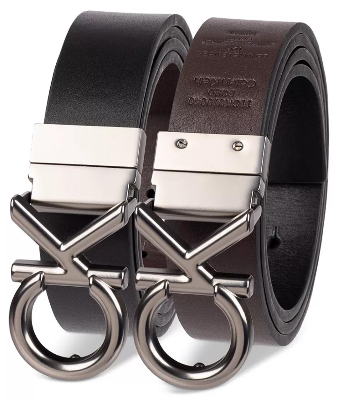 CALVIN KLEIN Черный кожаный ремень, фото 2