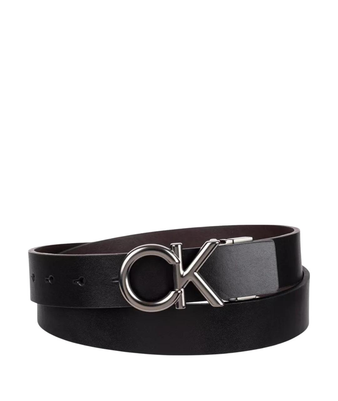 CALVIN KLEIN Черный кожаный ремень, фото 1