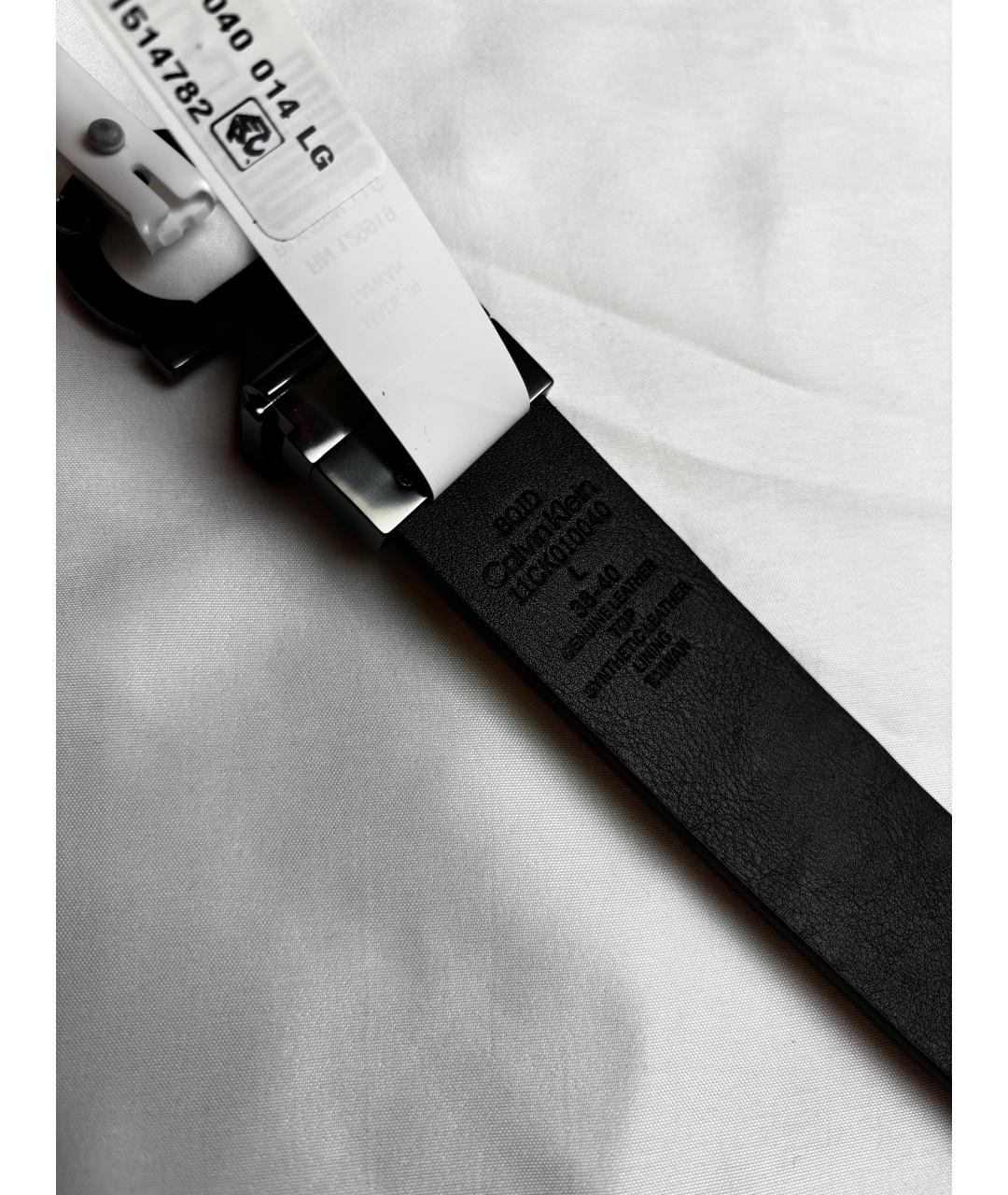 CALVIN KLEIN Черный кожаный ремень, фото 4