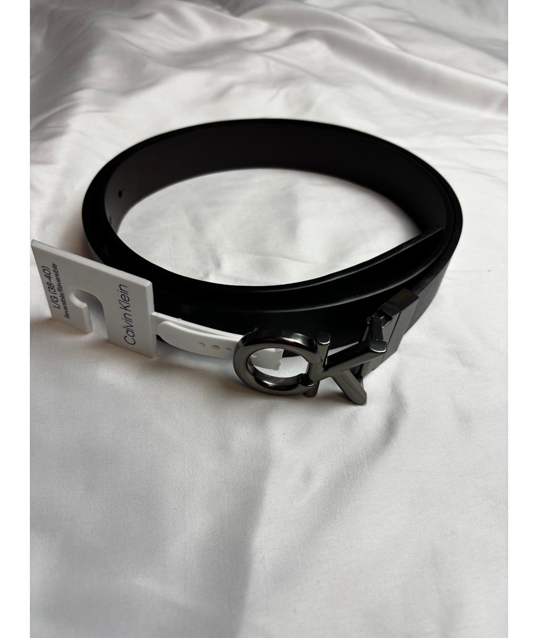 CALVIN KLEIN Черный кожаный ремень, фото 5