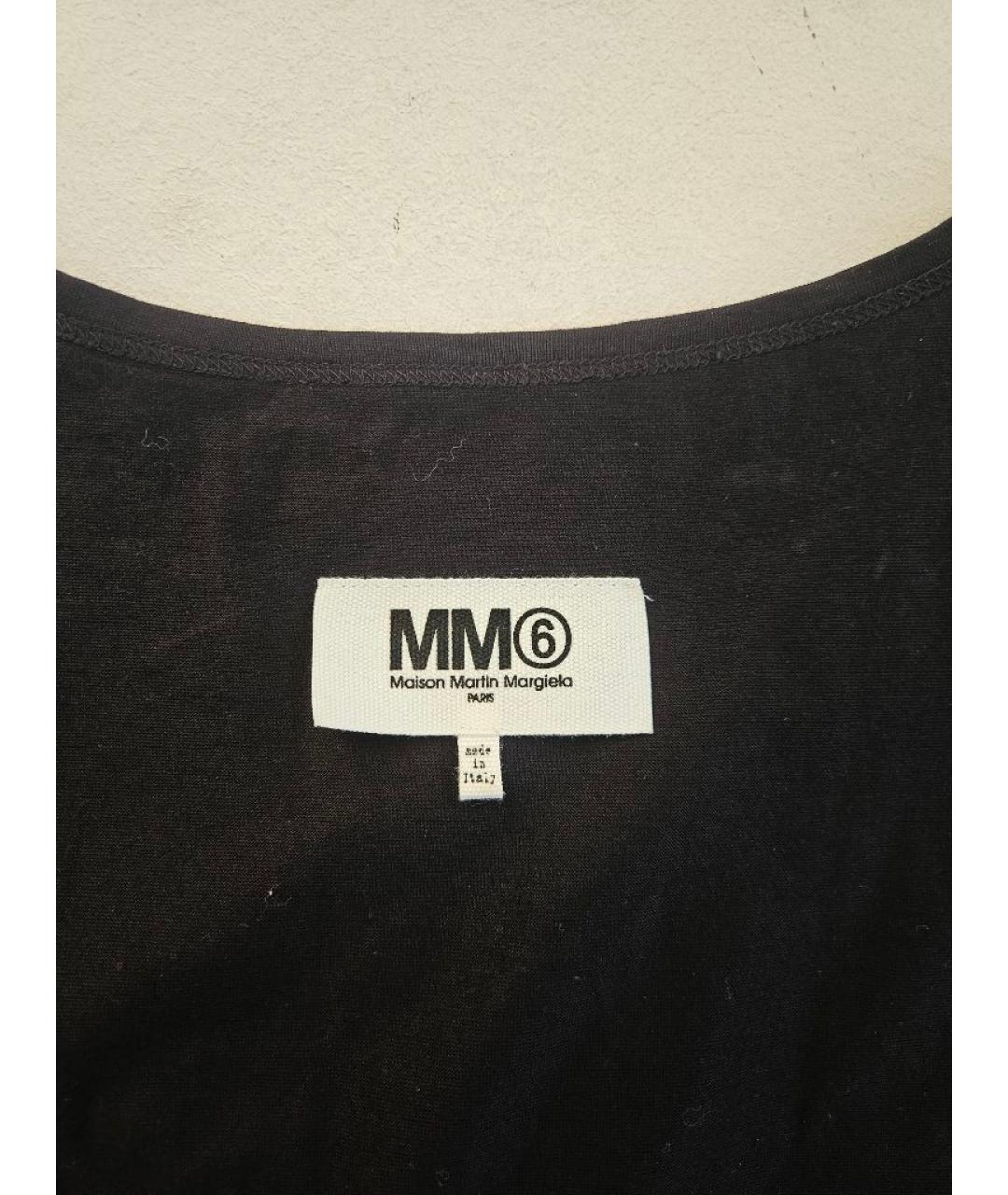 MM6 MAISON MARGIELA Черное хлопковое повседневное платье, фото 3