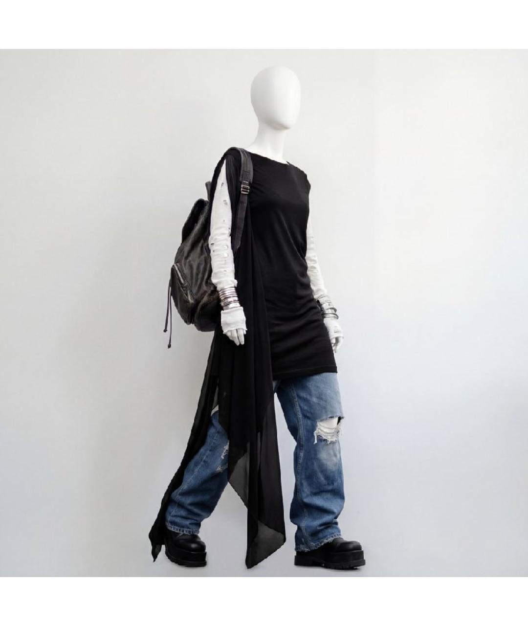 MM6 MAISON MARGIELA Черное хлопковое повседневное платье, фото 6