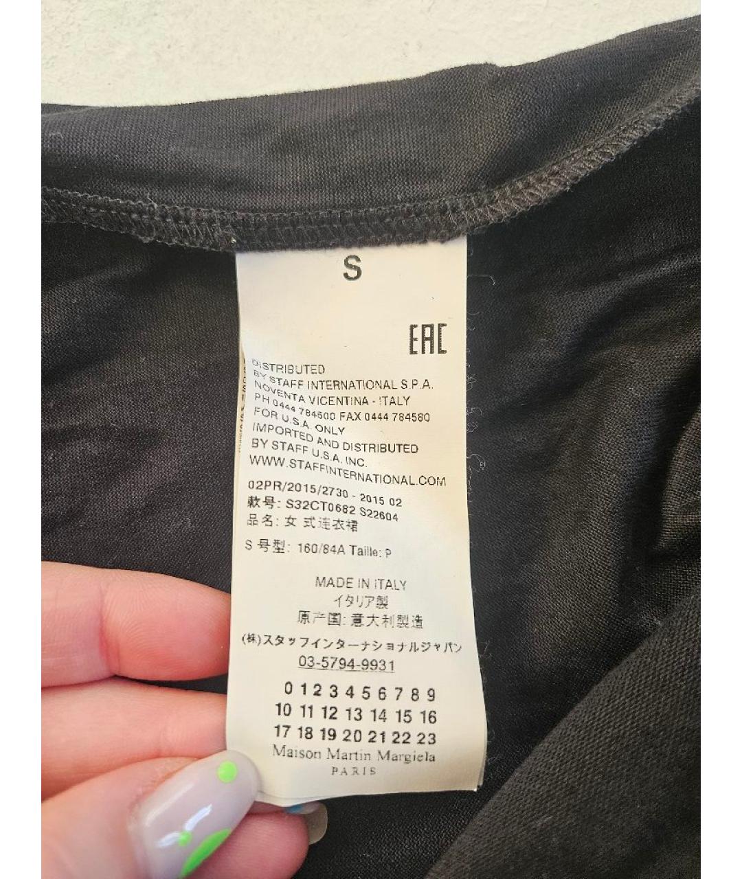 MM6 MAISON MARGIELA Черное хлопковое повседневное платье, фото 4