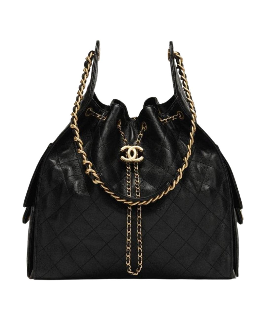 CHANEL Черная кожаная сумка тоут, фото 1